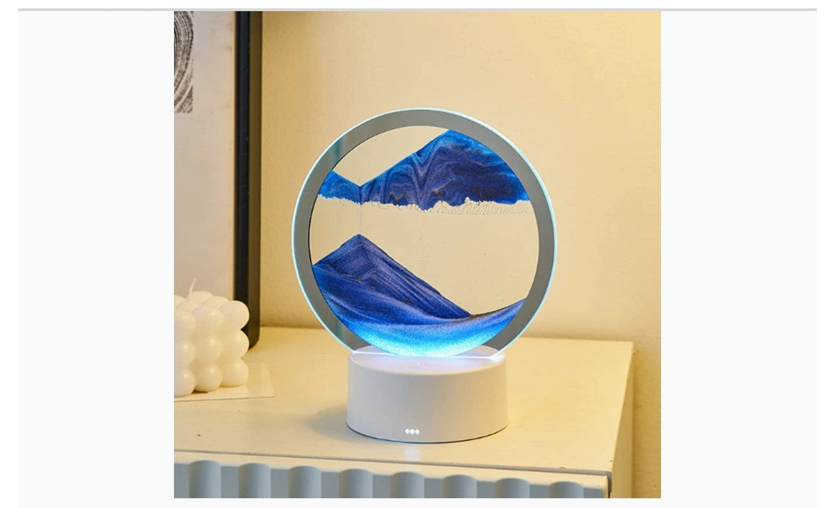 3D moving sand art table lamp