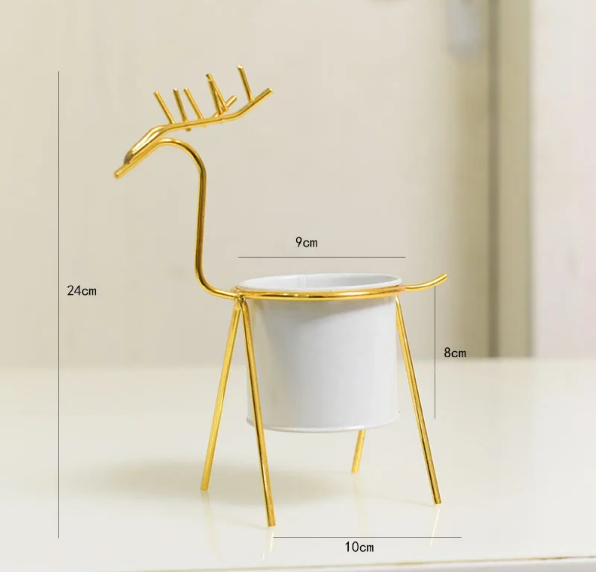 Flower Pot with Gold Metal Stand