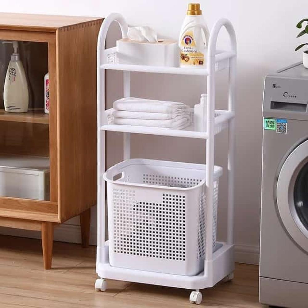 Shelf Plastic Hamper Organizer With Wheels