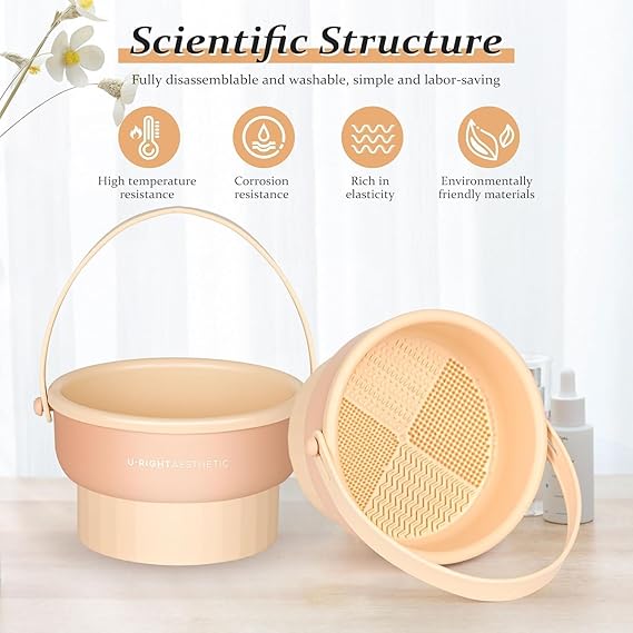 3 in 1 Cleaning Mat with Brush Drying Holder