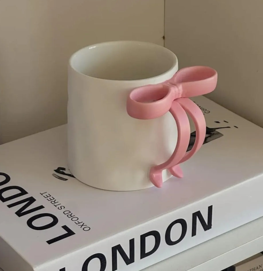 1pc Bow ceramic coffee mug