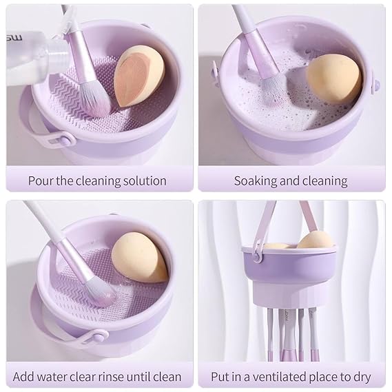 3 in 1 Cleaning Mat with Brush Drying Holder
