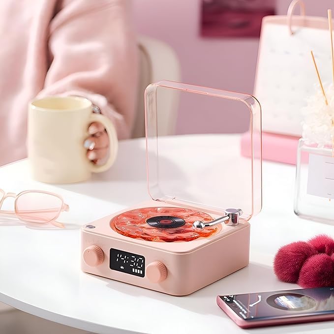 The Waves Portable Player with Adjustable Lighting & Clock for Bedroom, Party, and Home