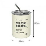 Thermal Coffee Mugs with Lid Straw Travel Tumbler Teacup