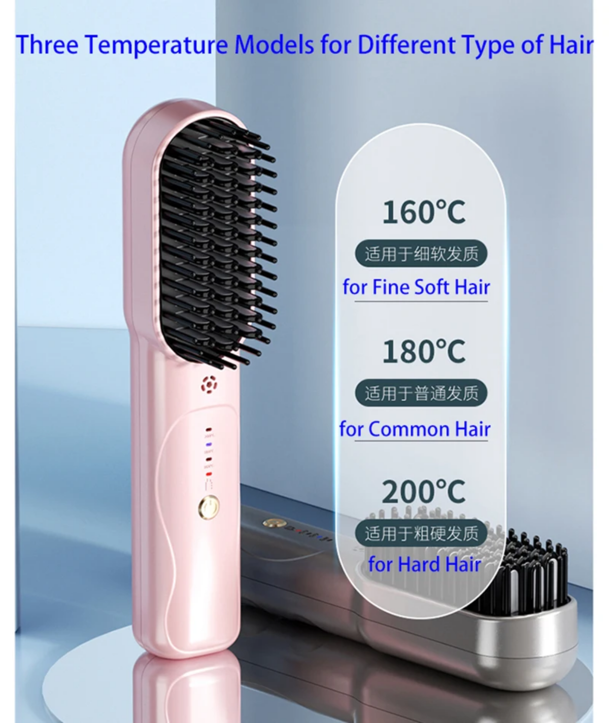 Wireless Hair Straightener Brush