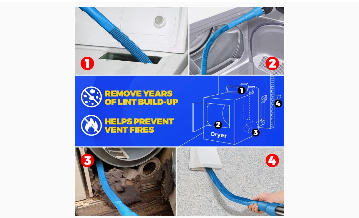 Dryer vent cleaner kit with brush