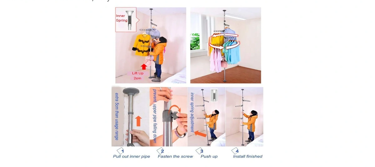 4-Tier Standing Clothes Laundry Drying Rack