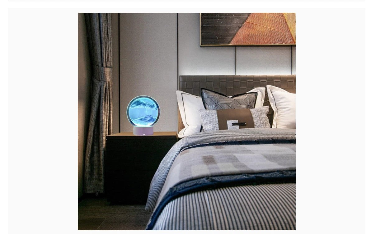 3D moving sand art table lamp