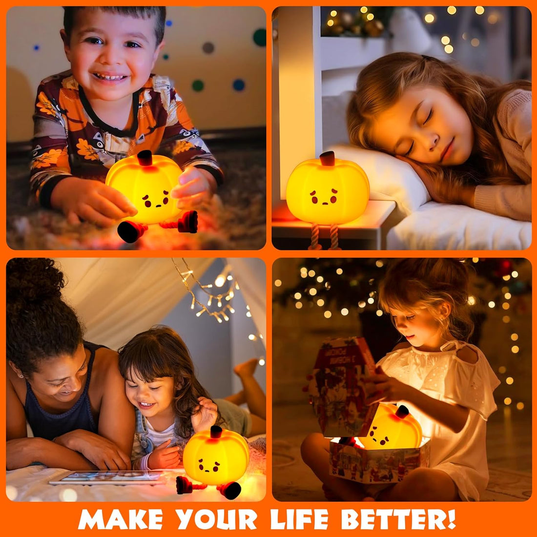 Pumpkin Night Light, Cute LED SILICONE LAMP