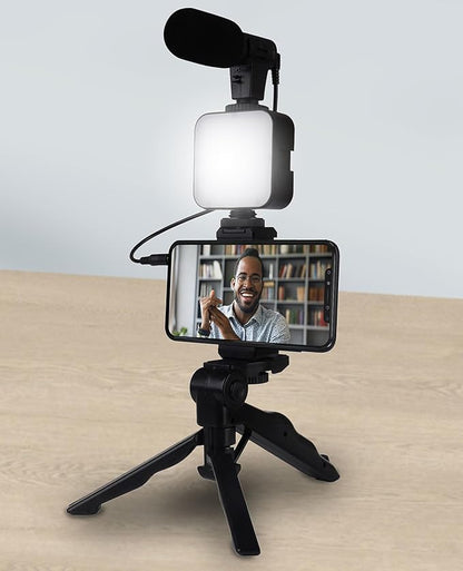 Mini Tripod Stand, LED Light &amp; Phone Holder