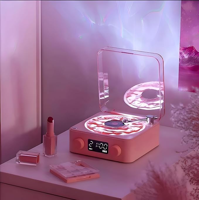 The Waves Portable Player with Adjustable Lighting &amp; Clock for Bedroom, Party, and Home