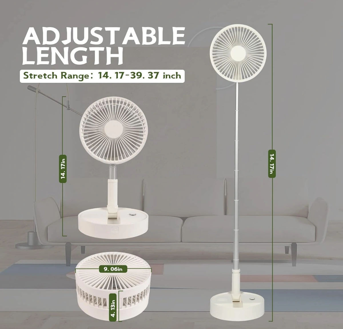 Folding fan with USB charging