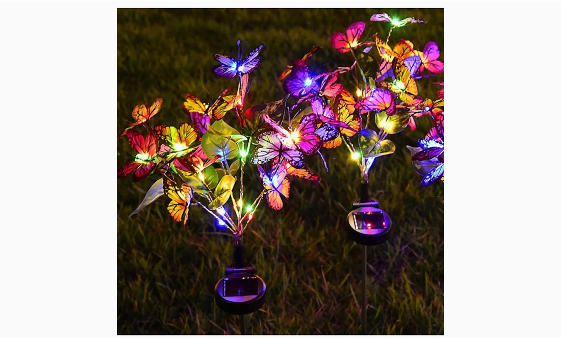 Solar Garden Lights, 2 Pack Butterfly