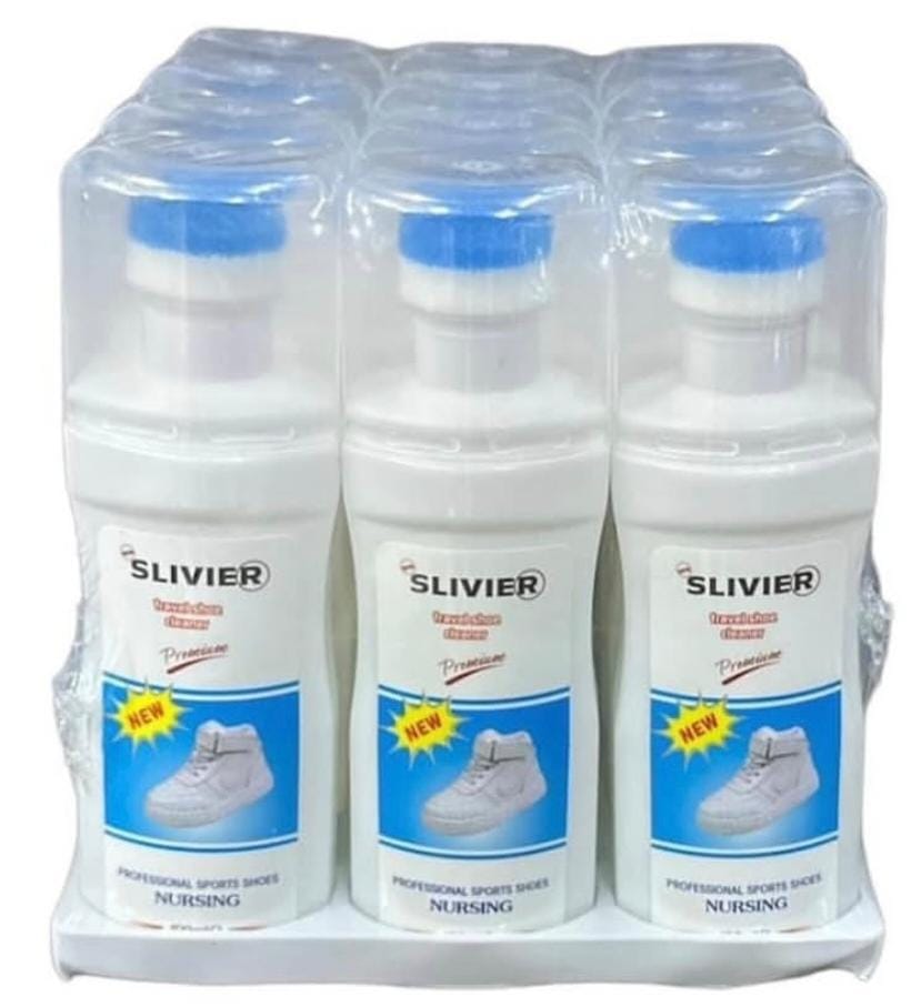 travel shoe cleaner bottle with a foam applicator
