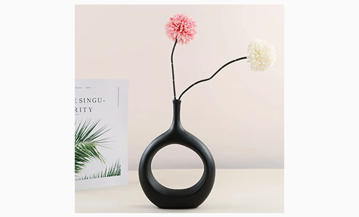 Set of 2 Simple Modern Black Ceramic