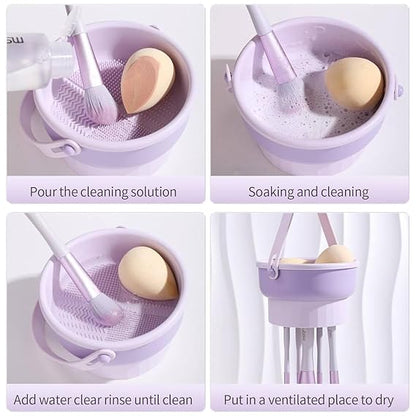 3 in 1 Cleaning Mat with Brush Drying Holder