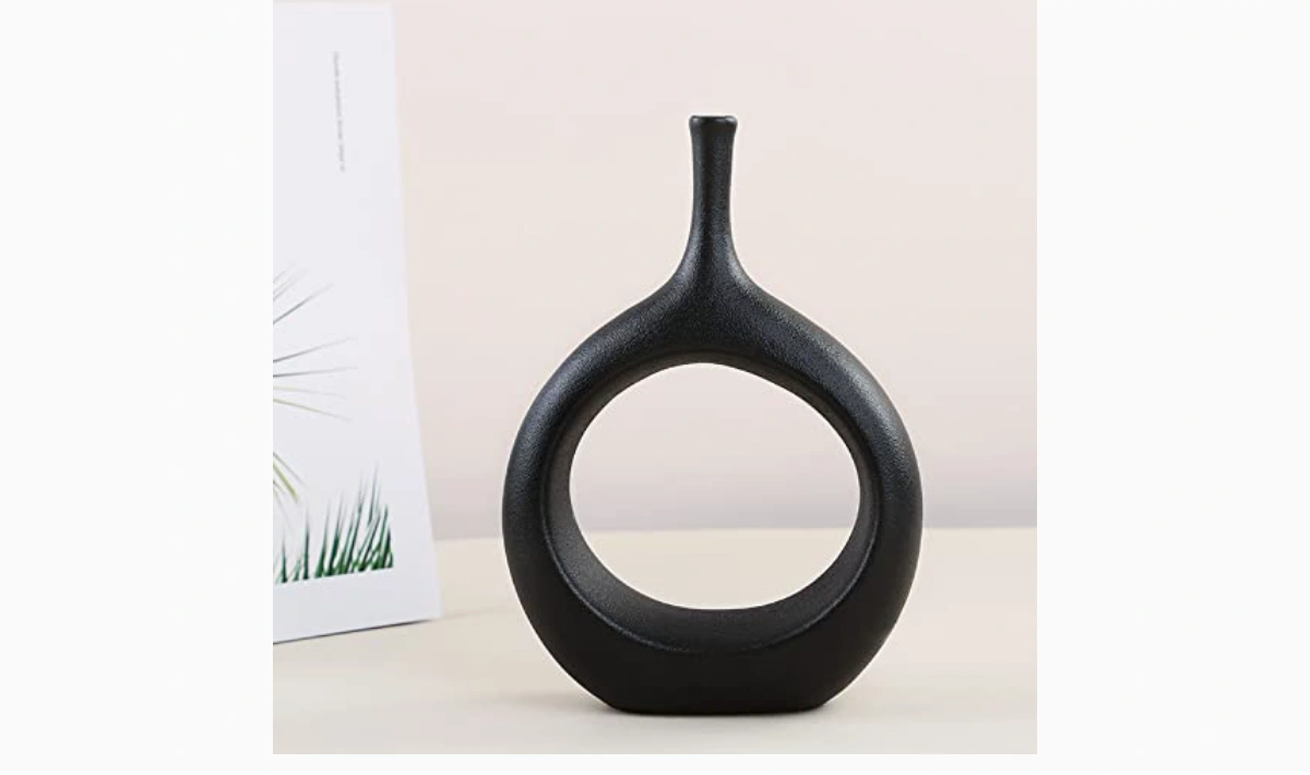 Set of 2 Simple Modern Black Ceramic