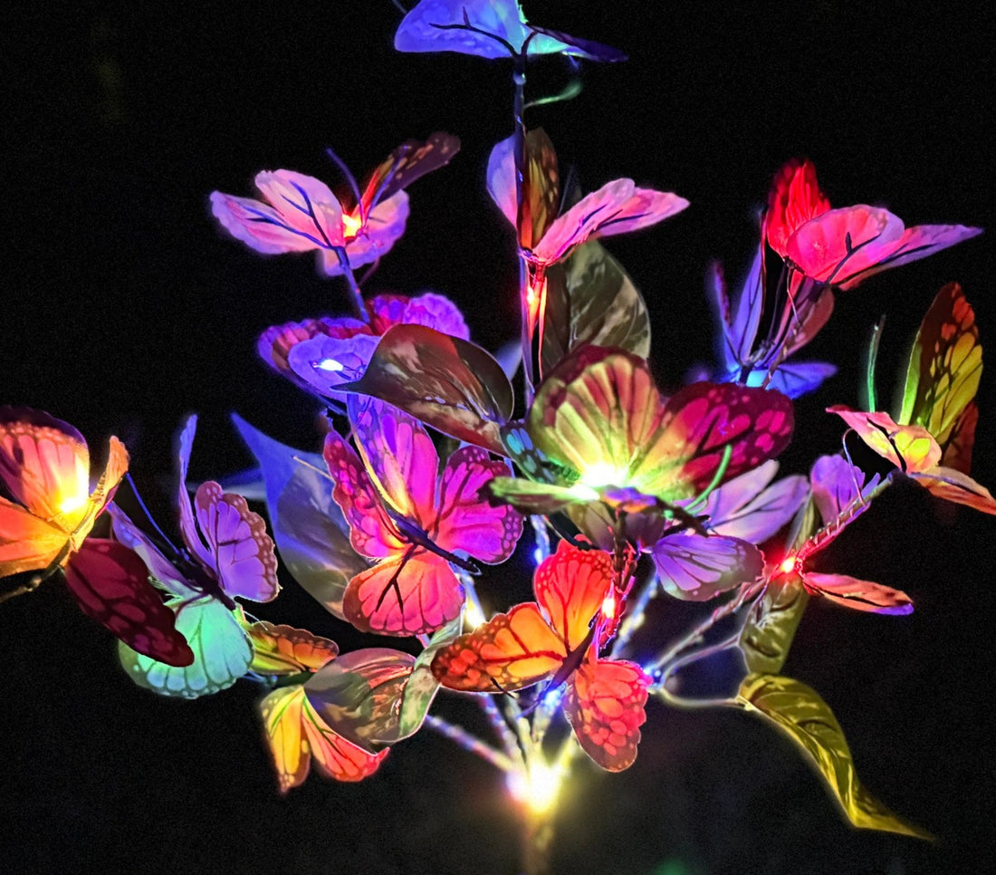 Solar Garden Lights, 2 Pack Butterfly