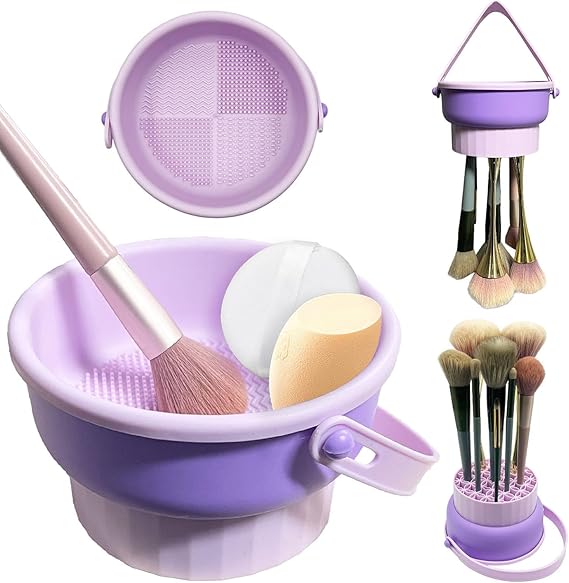 3 in 1 Cleaning Mat with Brush Drying Holder