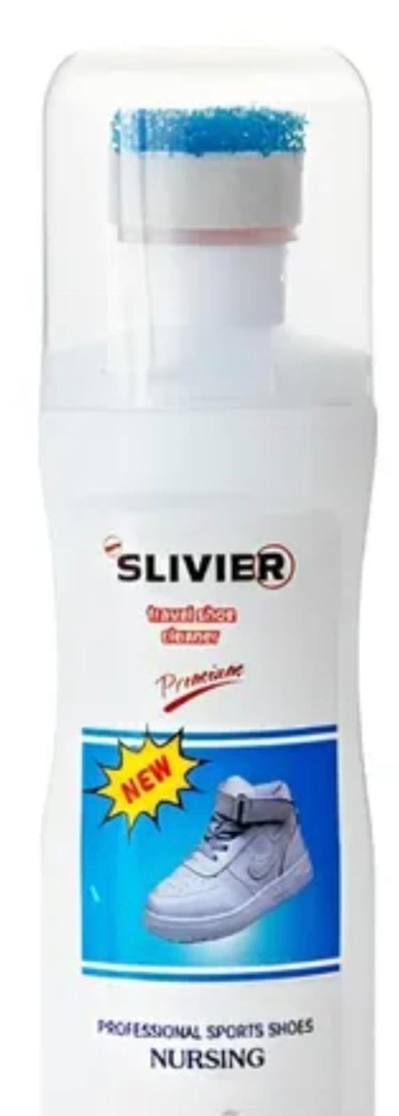 travel shoe cleaner bottle with a foam applicator