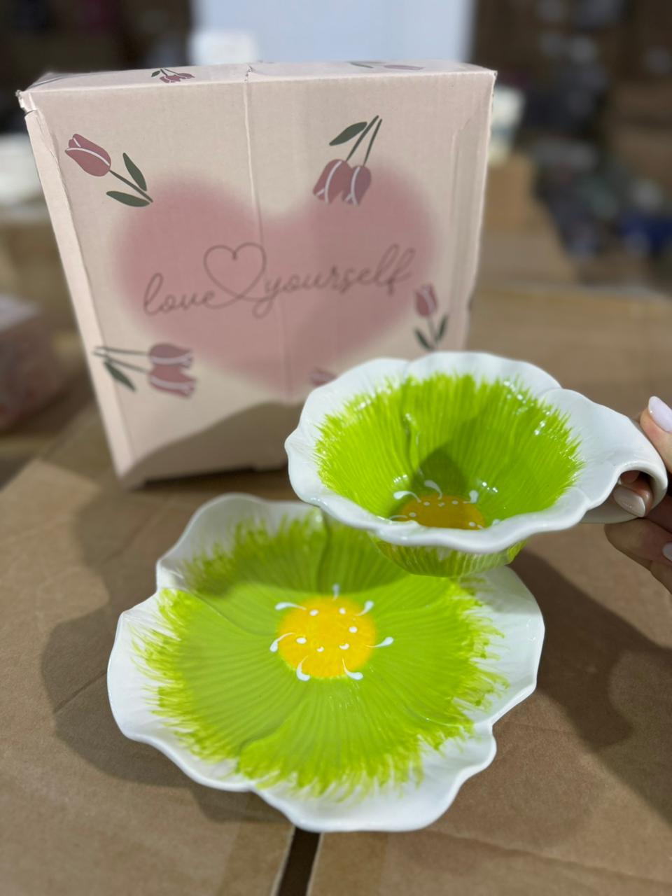 Green Flower Mug