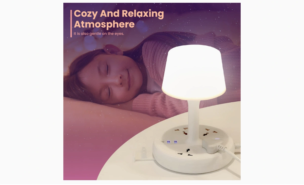 Multifunctional Table Lamp with 2 USB Charging Ports