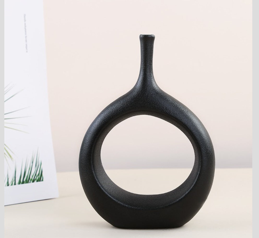 Set of 2 Simple Modern Black Ceramic