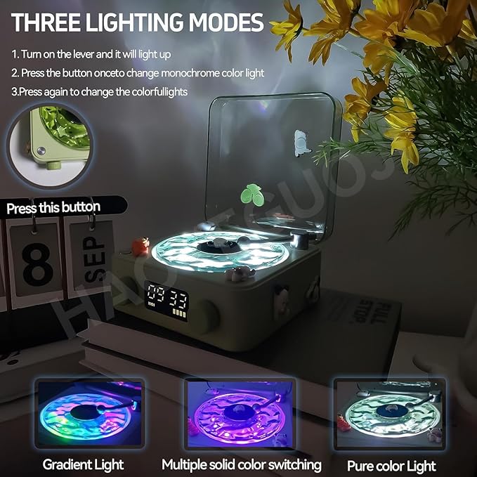 The Waves Portable Player with Adjustable Lighting &amp; Clock for Bedroom, Party, and Home