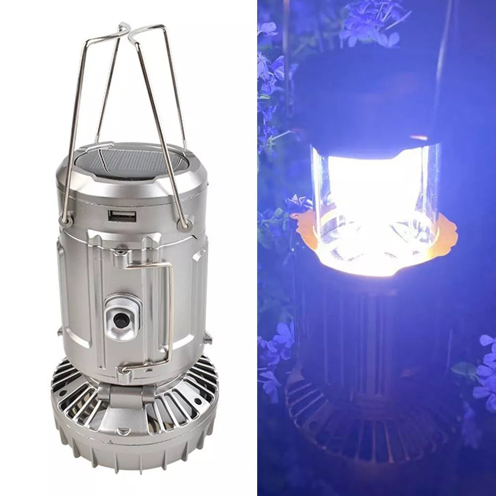 Portable Lantern Fan with Solar Charging