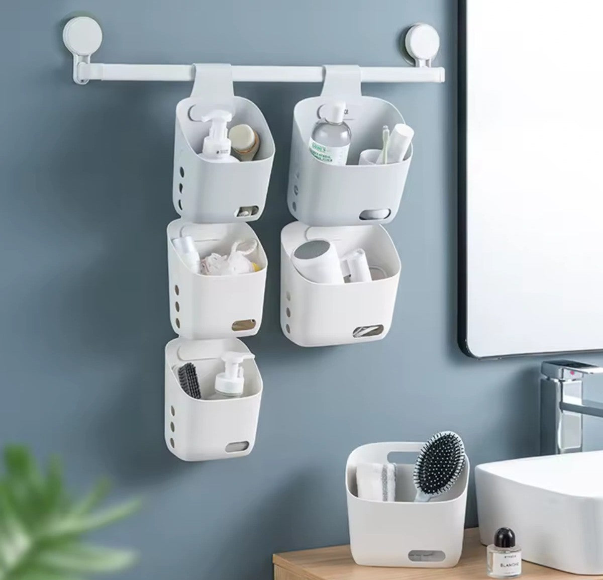 Plastic White Hanging Basket