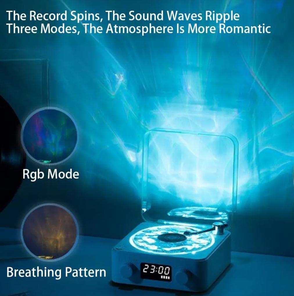 The Waves Portable Player with Adjustable Lighting &amp; Clock for Bedroom, Party, and Home