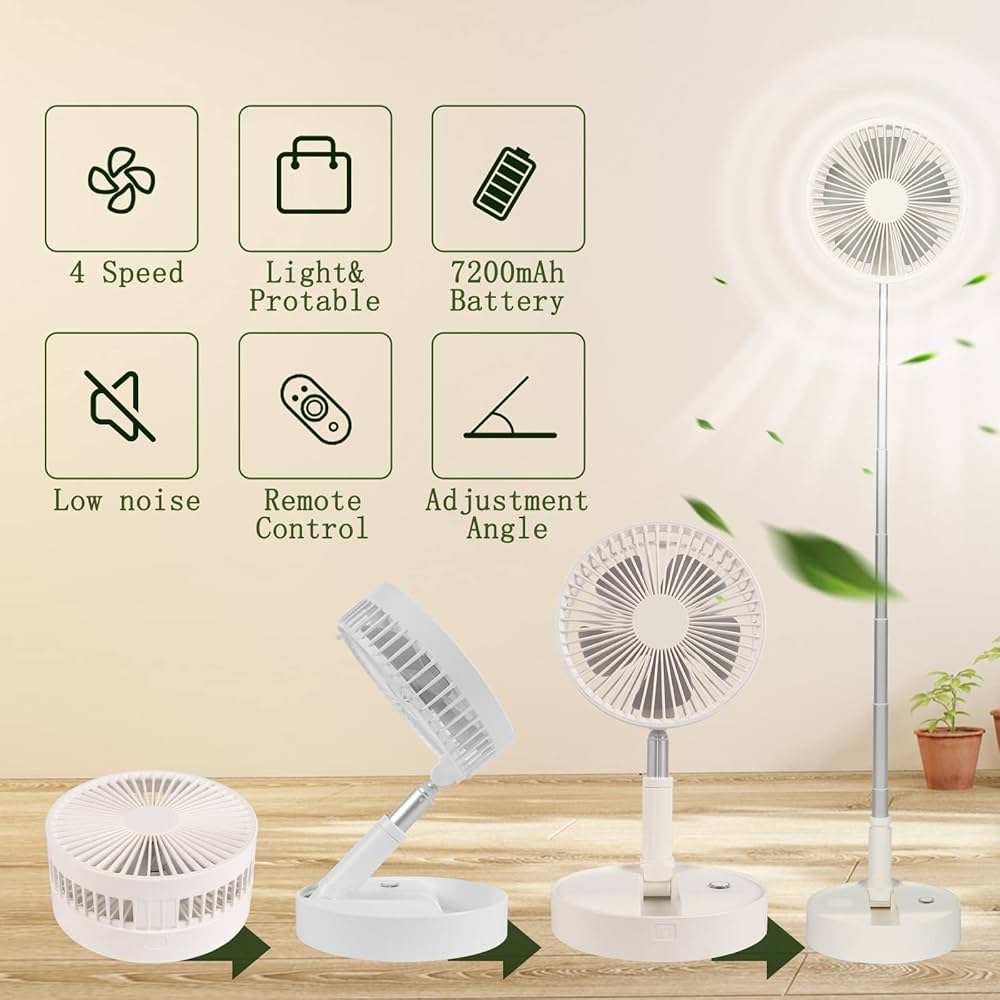 Folding fan with USB charging