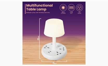 Multifunctional Table Lamp with 2 USB Charging Ports