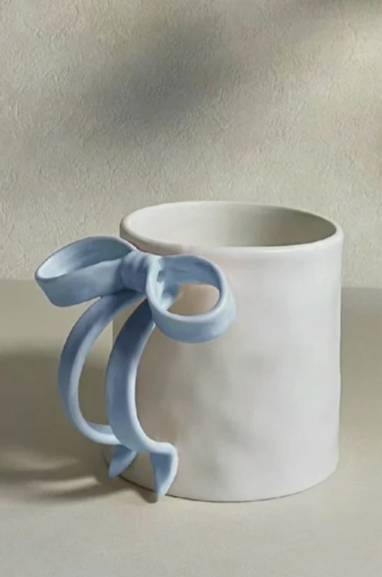1pc Bow ceramic coffee mug
