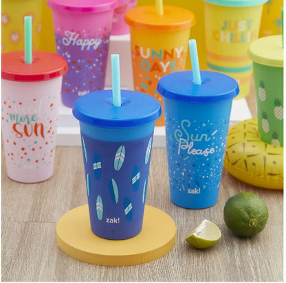 Sunny days 12 cup with lids&amp; 12 straws