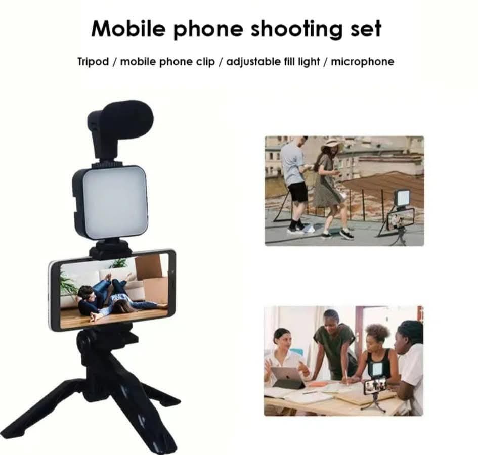 Mini Tripod Stand, LED Light &amp; Phone Holder