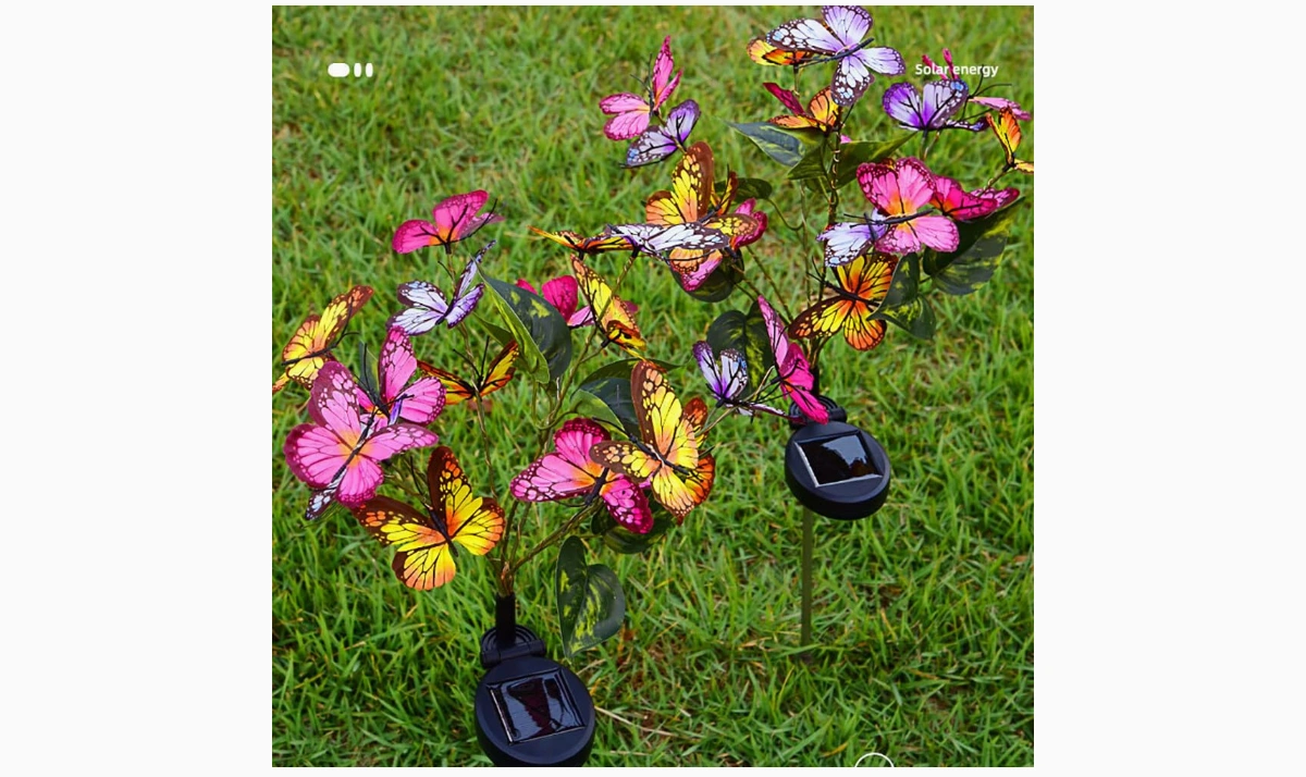 Solar Garden Lights, 2 Pack Butterfly