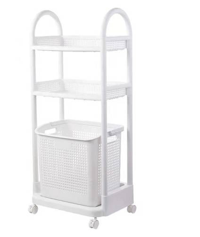 Shelf Plastic Hamper Organizer With Wheels