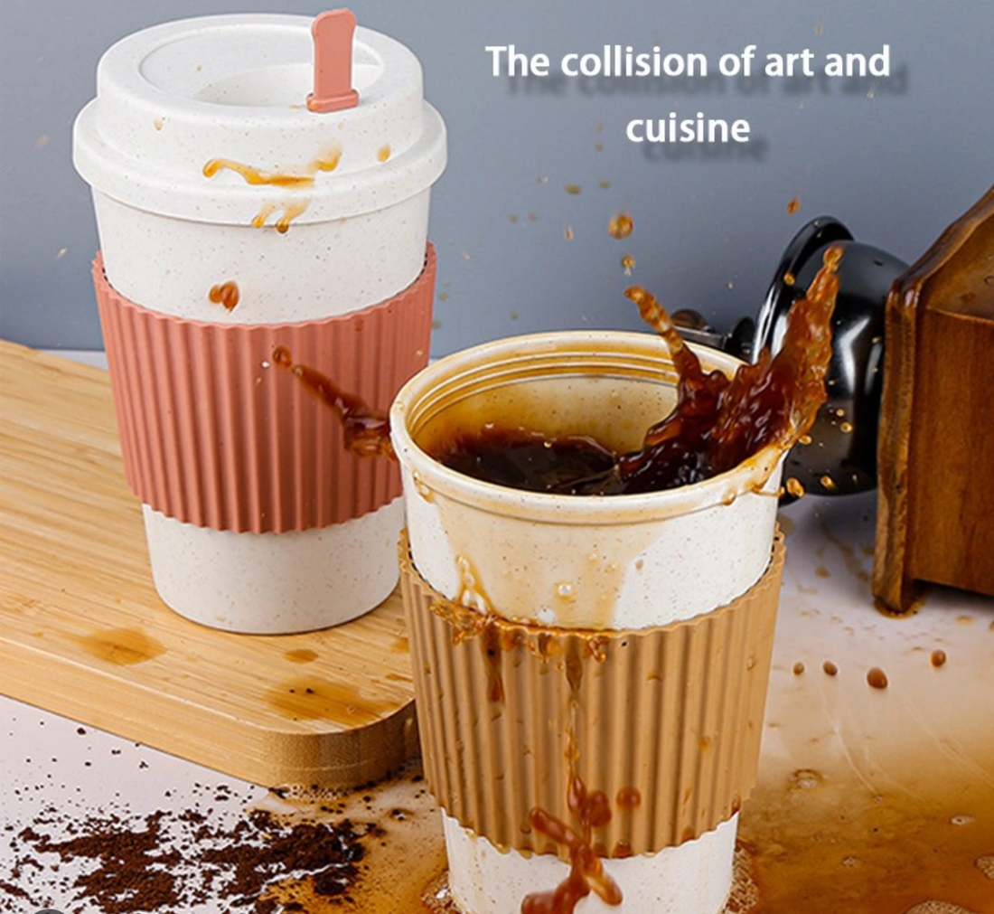 Straw plastic cup