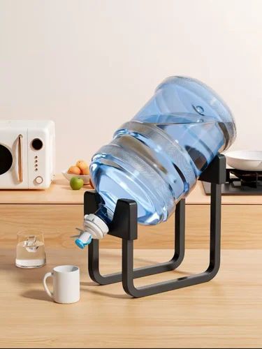 white metal water jug stand
