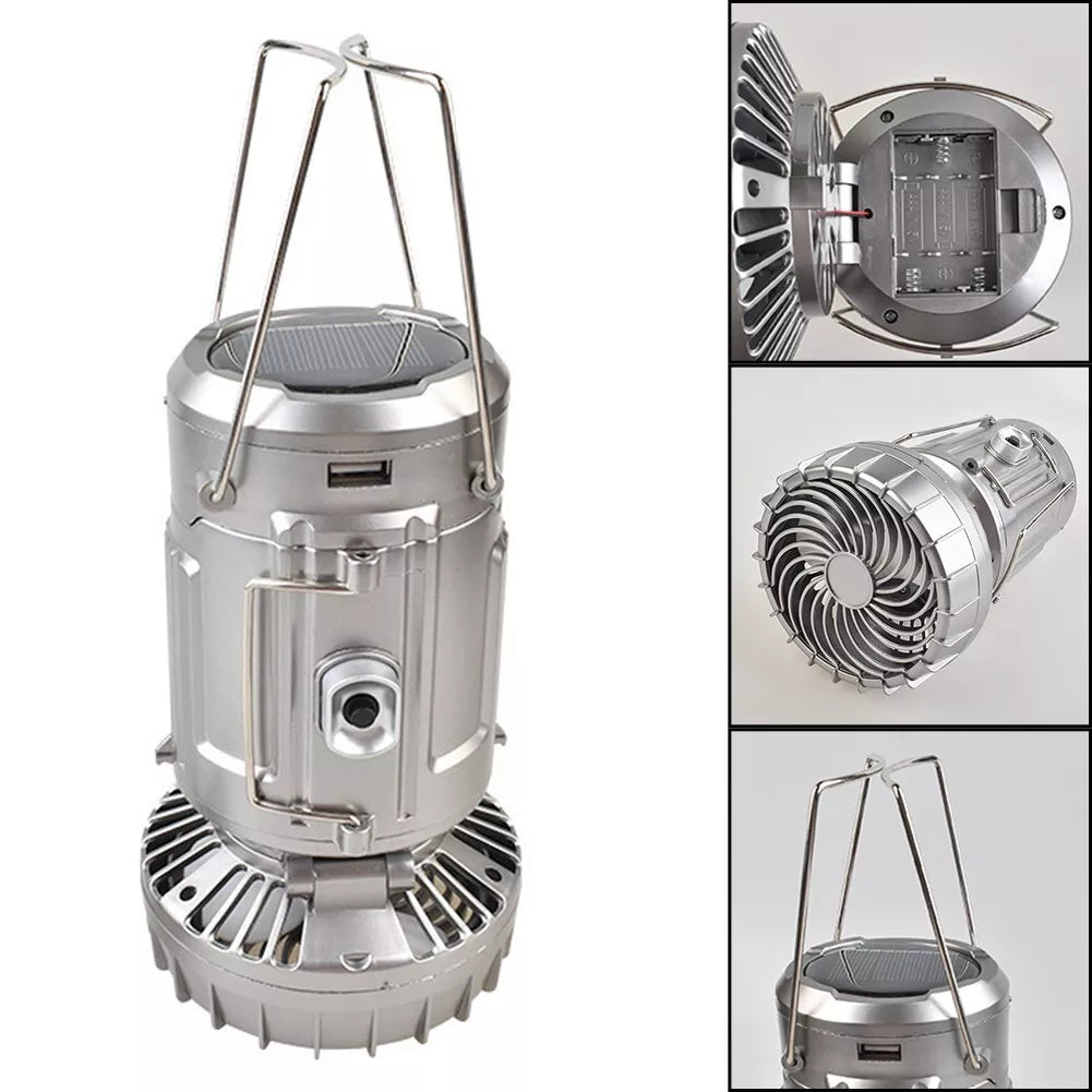 Portable Lantern Fan with Solar Charging